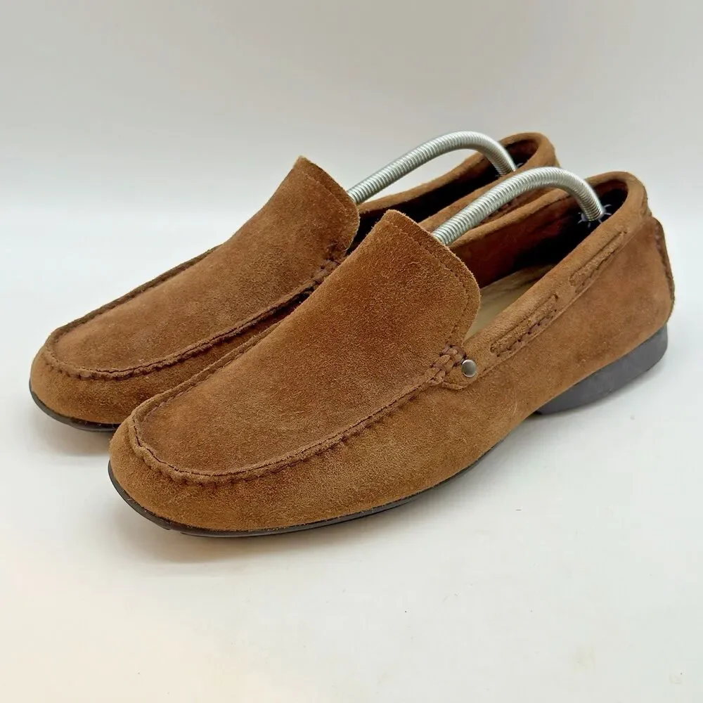 Hush Puppies Black Label Sportster Driving Loafers Men's 11M Chestnut Suede Shoe